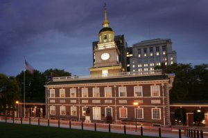 Independence Hall where the Declaration of Independence was signed.